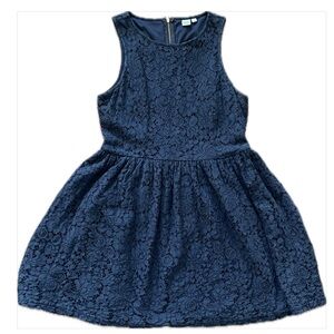Elegant Navy Blue Lace Women’s Dress